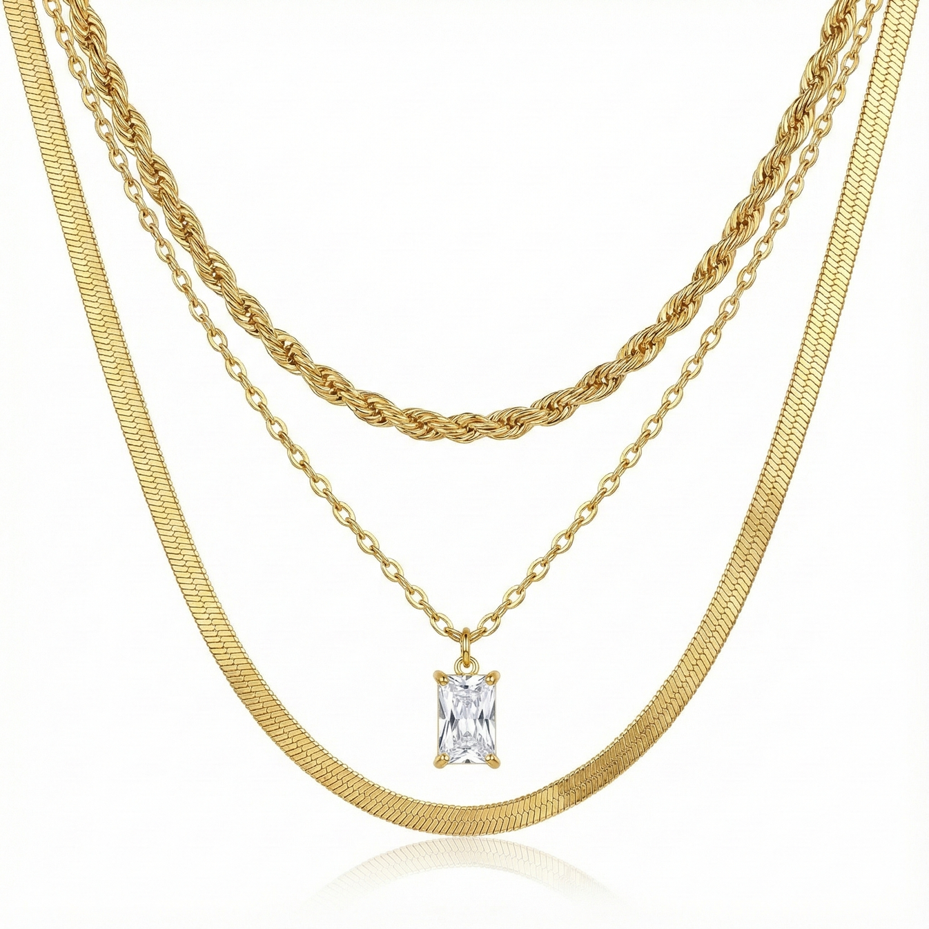 collar camelia dorado